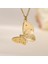 BINRONG0012 Altın Asimetrik Kelebek Zirkon Kolye (Yurt Dışından) 3