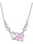 BINRONG05010 Gümüş Kalp Pembe Zirkon Taşlı Kolye (Yurt Dışından) 1