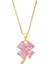 BINRONG0228 Altın Yonca Pembe Zirkonyum Kolye (Yurt Dışından) 1