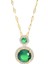 BINRONG0178 Yuvarlak Zümrüt Zirkon Kolye (Yurt Dışından) 1
