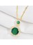 BINRONG0178 Yuvarlak Zümrüt Zirkon Kolye (Yurt Dışından) 2