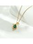 BINRONG0130 Altın Yaprak Yeşil Gözyaşı Zirkon Kolye (Yurt Dışından) 2