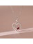 BINRONG0128 Gümüş Kalp Zirkon Taşlı Kolye (Yurt Dışından) 2