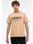 Short Sleeve Graphic Slub Kahverengi Erkek Kısa Kol T-Shirt 1