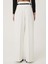 Kemer Detaylı Yüksek Bel Geniş Paça Pantolon - Taş 5
