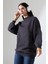 Yarım Balıkçı Yaka Şardonlu Salaş Basic Kadın Oversize Tunik Sweatshirt 21910 Füme 3