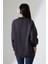 Yarım Balıkçı Yaka Şardonlu Salaş Basic Kadın Oversize Tunik Sweatshirt 21910 Füme 4