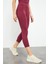 Bordo Yüksek Bel Kapri-Crop Atlet Slim Fit Kadın Tayt Takım - 95284 2