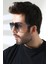 Unisex Gri Kare Aksesuarlı UV400 Güneş Gözlüğü 23024 C5 E 3