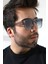 Unisex Gri Kare Aksesuarlı UV400 Güneş Gözlüğü 23024 C5 E 4