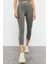 Çağla Yüksek Bel Kapri-Crop Atlet Slim Fit Kadın Tayt Takım - 95284 2