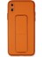iPhone x Kılıf Coco Deri Standlı Kapak - Turuncu 1