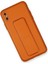 iPhone x Kılıf Coco Deri Standlı Kapak - Turuncu 2