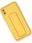iPhone x Kılıf Coco Deri Standlı Kapak - Sarı 2
