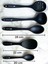 Isıya Dayanıklı Silikon Kevgir Kepçe Spatula Kaşık Seti (30-28-22-20 Cm) 6 Parça 3
