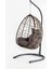 Deco Bahçe Salıncağı - Swing Açık Kahve Rattan Gri Minder 1