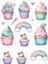 Cupcake Yenilebilir Cupcake ve Pasta Resim Baskı 1