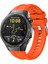 Huawei Watch Gt5 Pro 46MM Uyumlu Vlmr KRD-130 Silikon Kordon Strap Kayış-Turuncu 1