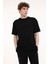 Relaxed Fit Dokulu Kum Siyah Erkek Kısa Kol T-Shirt 1