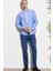 Uzun Kollu Gömlek Mavi Erkek Gömlek 3