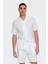 Onscaiden Keten ve Pamuk Karışımlı Slim Fit Kısa Kollu Gömlek Erkek Gömlek 22025116 1