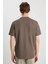 Relaxed Fit Dokulu Bas Haki Erkek Kısa Kol T-Shirt 2