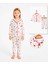 Kız Çocuk Kalp Desenli Düğmeli Pijama Takımı %100 Pamuk 1