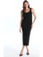 Lcw Vision Siyah Kadın U Yaka Düz Bodycon Elbise 2