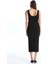 Lcw Vision Siyah Kadın U Yaka Düz Bodycon Elbise 5