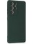Samsung Galaxy S21 Ultra Kılıf Nano Içi Kadife Silikon - Koyu Yeşil 2