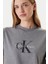 Kadın Monogram Logolu T-Shirt - Gri 4
