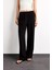 Wide Leg Geniş Paça Cepli Yüksek Lastikli Bel Siyah Palazzo Pantolon A9129AX25SM 6