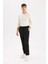 Siyah Eşofman Altı Twill Slim Fit Dar Kesim Beli Bağcıklı Cepli Düz Paça D9708AX24AU 2