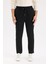 Siyah Eşofman Altı Twill Slim Fit Dar Kesim Beli Bağcıklı Cepli Düz Paça D9708AX24AU 4