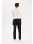 Siyah Eşofman Altı Twill Slim Fit Dar Kesim Beli Bağcıklı Cepli Düz Paça D9708AX24AU 6