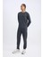 Fit Sporcu Jogger Eşofman Altı Standart Fit Beli Bağcıklı Basic Düz Lastikli Paça Cepli D1901AX24AU 3