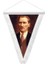 Sivil Mustafa Kemal Atatürk - Saten Hatıra Üçgen Flama Bayrak 1