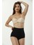 Kadın Siyah Lazer Kesim Yüksek Bel Slip Korse 1