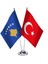 Kosova Cumhuriyeti Türkiye Saten Masa Bayrağı 1