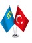 Kırım Hanlığı Türkiye İkili Saten Masa Bayrağı 1