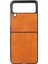 Hafif Hibrit Pu Deri Cowhide Tahıl Hard Pc Samsung Galaxy Z Flip3 Için 5g-Orange Için (Yurt Dışından) 1