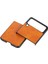 Hafif Hibrit Pu Deri Cowhide Tahıl Hard Pc Samsung Galaxy Z Flip3 Için 5g-Orange Için (Yurt Dışından) 2
