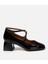 01AYH290540A100 HAKIKI Deri Siyah Kadın Kalın Topuk 1