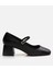 01Ayh291060A100 Mary Jane Deri Siyah Kadın Kalın Topuk 1