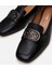 01AYH293440A100 HAKIKI Deri Siyah Kadın Loafer 4