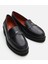 01Ayh291760A100 Deri Siyah Kadın Loafer 3