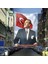 Ay Yıldızlı Sivil Mustafa Kemal Atatürk - Portre Cephe Poster Bayrak-Okul - Kutlama - Anı -6x9 Metre 1
