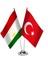 Tacikistan Türkiye İkili Saten Masa Bayrağı 1