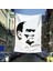 Siyah - Beyaz Mustafa Kemal Atatürk Silüeti ve Imza Dış Cephe Poster Bayrağı- 6x9 Metre 1