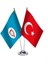 Gagavuz Türkiye İkili Saten Masa Bayrağı 1